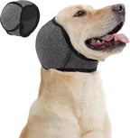 Dog Calming Hoodie Ear Wraps — Waterproof Swim Cap & Noise Cancelling Ear Muffs (Grey)
