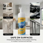 QIFOR Multi-Purpose Foam Cleaner – Heavy-Duty Grease & Stain Remover, No-Scrub Foaming Action, Lemon Scent | Safe for Car, Kitchen, Marble, Bathroom, Aluminum