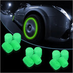 Luminous Tire Valve Stem Caps  – Glow in the Dark, Leak-Proof, Corrosion Resistant | Universal Car Truck Motorcycle Bike (Green)