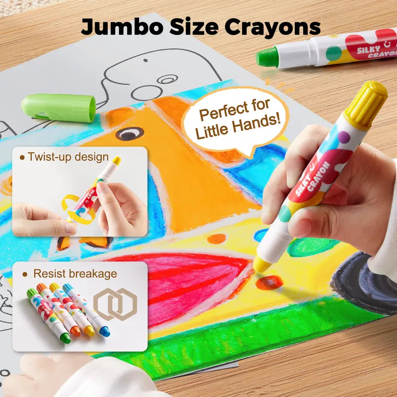 Jar Melo Jumbo Silky Twist Crayons for Toddlers