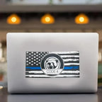 Code 4 Thin Blue Line Flag Sticker – Honor Respect Support, Weatherproof UV Fade-Resistant Vinyl| Car Truck Laptop Helmet | Back the Blue Cop Gift