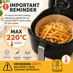 Air Fryer Parchment Paper Liners – Heavy-Duty Non-Stick, Oil-Resistant, Compostable, Fits 5–8 QT Round Baskets