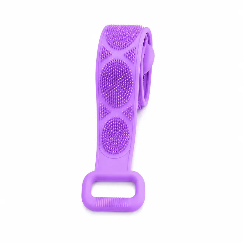 Silicone Bath Brush – Double-Sided Exfoliating Back Scrubber with Long Strap & Soft Bristles