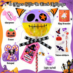 Unisex 24-Pack 2026 Upgraded Light-Up Giant Halloween Lollipop Stationery Kit with Cards, Halloween Party Favors for Kids, Classroom Exchange Gifts
