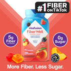Vitafusion Fiber Well Sugar Free Fiber Gummies, Berry & Peach, 90 Count