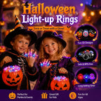Glow Flashing LED Halloween Rings with LED Lights, Child Festive Party Favors, Halloween Goody Bag Basket Stuffers Fillers