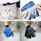 Pet Grooming Gloves – 255 Silicone Tips, 2-in-1 Deshedding & Massage Mitt for Dogs & Cats