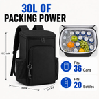 FROSTVA 30L Cooler Backpack - Leakproof Insulated Backpack Cooler with Waterproof TPU Liner for Camping, Beach, Picnic and Sports