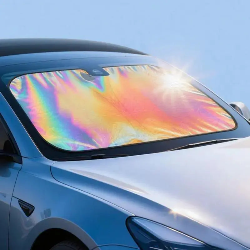 Holographic Car Windshield Sunshade – Foldable 99% UV Block, Triple-Layer Heat Shield | Universal Fit Sedan SUV Truck