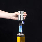 Automatic Push-Down Bottle Opener — Stainless Steel Beer Cap Remover for Home, Camping & Travel