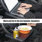 Double-use Steering Wheel Tray Car Food Trays for Eating with Drinks Holder Pad Laptop Multipurpose Travel Accessories Fits Wheels