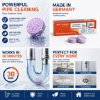 Pipe Cleaner Tablets — Drain Unclogger, Odor Eliminator & Descaler for Sinks, Toilets, Washing Machines & Sewers