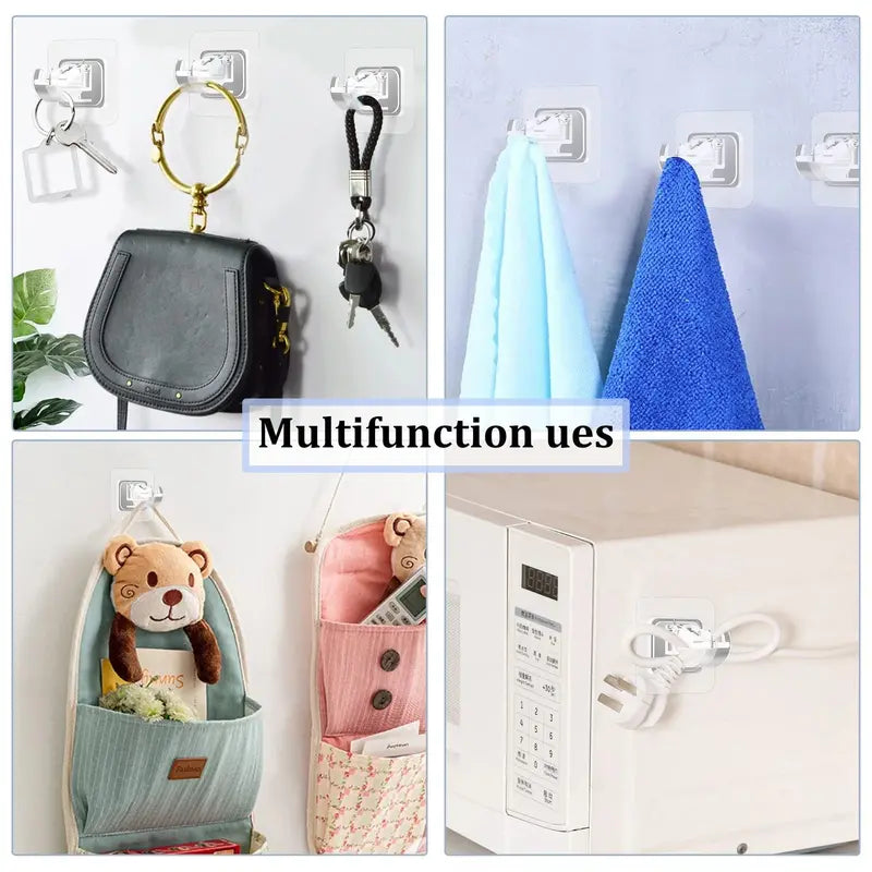 Multifunction use: hanging bags, keys, towels, and cable management on walls