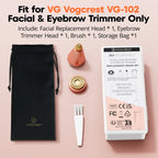 VG VOGCREST 2-in-1 Eyebrow Shaper & Facial Hair Remover with LED Light, Rechargeable Painless Precision Trimmer for Face & Lips