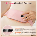 Portable Period Warming Belt for Women & Teen Girls – 5-Level Temp & Vibration, 15/30 Min Timer, Adjustable Strap, USB Rechargeable
