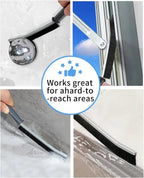 5-Piece Hard Bristle Crevice Cleaning Brush Set – Stainless Steel Handle, 15° Curved Head for Grout, Tile & Hard-to-Reach Areas