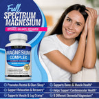 Toplux Magnesium Complex 8 Elemental Magnesium Supplement 1000mg Glycinate, Citrate, Malate, Taurate