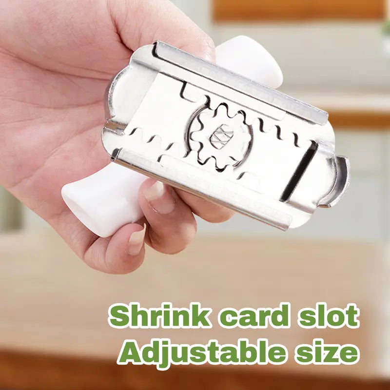 Stainless Steel Jar Opener 2-Pack – Adjustable, Smooth Edge, Ergonomic Grip | Mason Jars, Sauce Cans, All Sizes (White + Green)