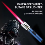 Windproof Jet Torch Lighter – Light Saber-Shaped Steel Body, 360° Usable, Adjustable Flame, Lockable Safety Lock