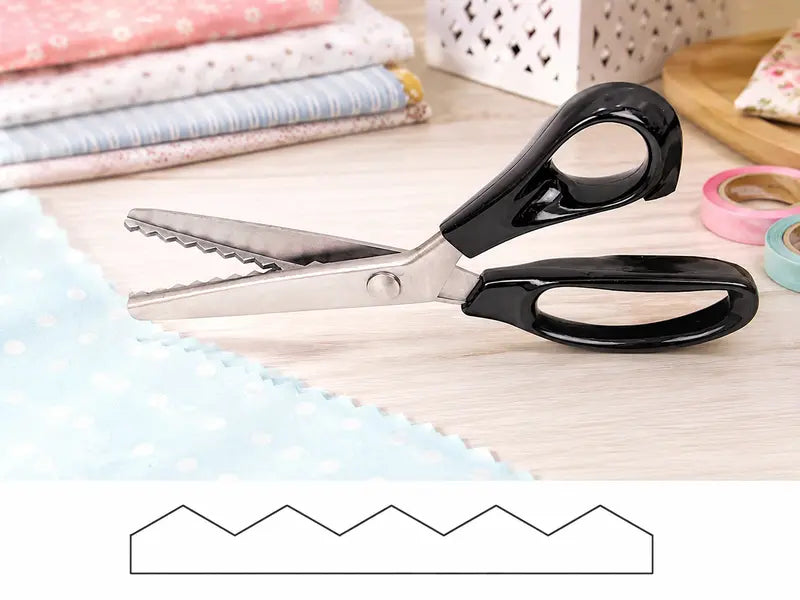 Stainless Steel Zig Zag Pinking Shears with Serrated Teeth – Sharp Sewing Tool for DIY Crafts & Dressmaking