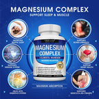 Toplux Magnesium Complex 8 Elemental Magnesium Supplement 1000mg Glycinate, Citrate, Malate, Taurate