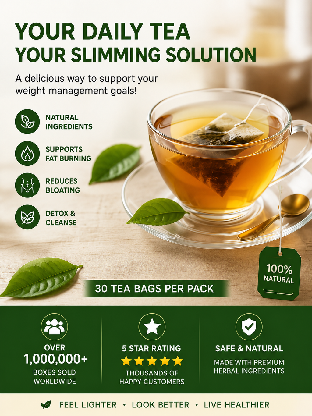 Slimming Tea — Natural Weight Management Herbal Tea | 30 Tea Bags
