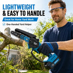 SwingBee 6-Inch Cordless Mini Chainsaw, 21V MAX Portable Handheld Electric Chain Saw with 2 Batteries, Carrying Case & Spare Chain for Tree Trimming & Wood Cutting