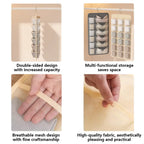 Bra and Underwear Closet Hanging Organizer with 12+18 Pockets Beige Dual Sided Wall Shelf Wardrobe Storage Bags for Bra Socks Underwear Underpants Lightweight & Durable Mesh Pockets