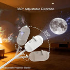USB galaxy projector connected to laptop, power bank, and USB adapter — works with any USB power source
