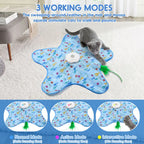 Interactive Hide & Seek Cat Toy — 360° Rotating Feather, Bird Sounds, 3 Modes, USB-C