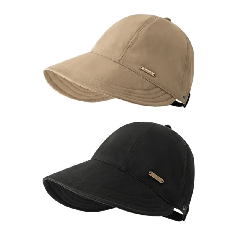 1/2/4 Pack Women's Wide Brim Sun Visor Hat - UPF 50+ Open Top Cap for Ponytails, Golf, and Beach