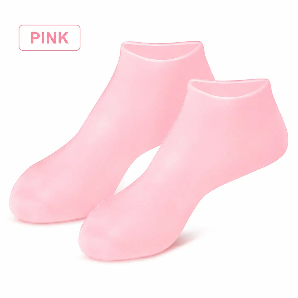 Reusable Silicone Foot Care Socks – Moisturizing Heel Mask Socks for Dry Cracked Feet, Soft Gel Foot Covers, Home Spa Pedicure Treatment