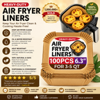 Air Fryer Parchment Paper Liners – Heavy-Duty Non-Stick, Oil-Resistant, Compostable, Fits 5–8 QT Round Baskets