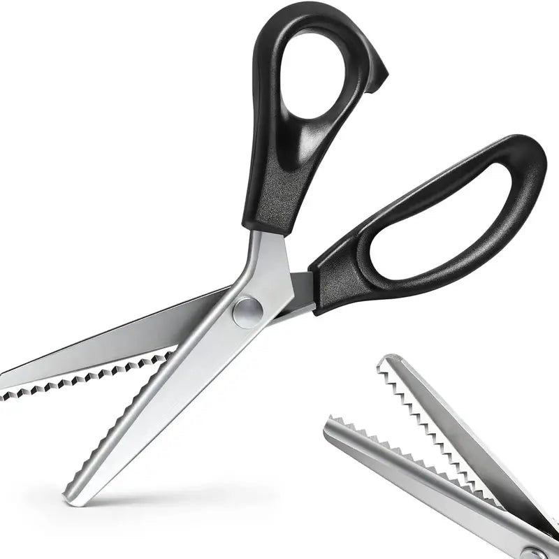 Stainless Steel Zig Zag Pinking Shears with Serrated Teeth – Sharp Sewing Tool for DIY Crafts & Dressmaking