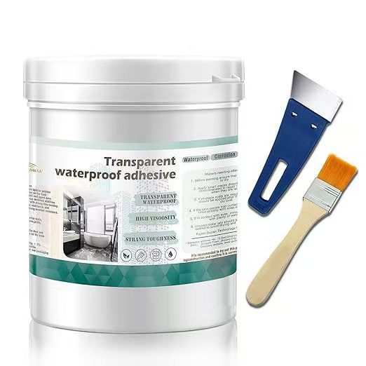 35oz transparent waterproof adhesive coating with brush and scraper tool