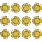 Golden Metal Diwali Diya Set 12PCS - Reusable Oil Lamps for Puja, Indian Wedding, Housewarming & Home Temple Decor