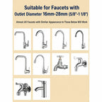 50 Cotton Filter Bags Disposable Cotton Faucet Filter Bags With 5 Fastening Straps, Splash-Reducing Tap Water Sediment Filter Sock with Elastic Cuff for Kitchen & Bathroom Faucets