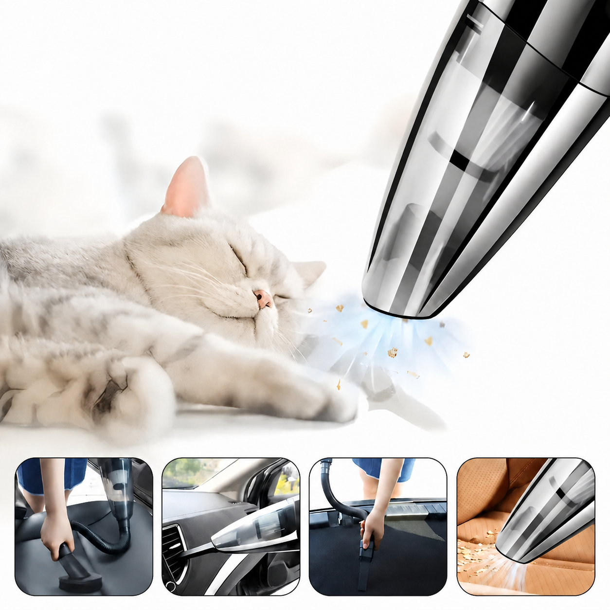 Mini Cordless Handheld Vacuum Cleaner – Powerful Suction for Pet Hair, Car & Home