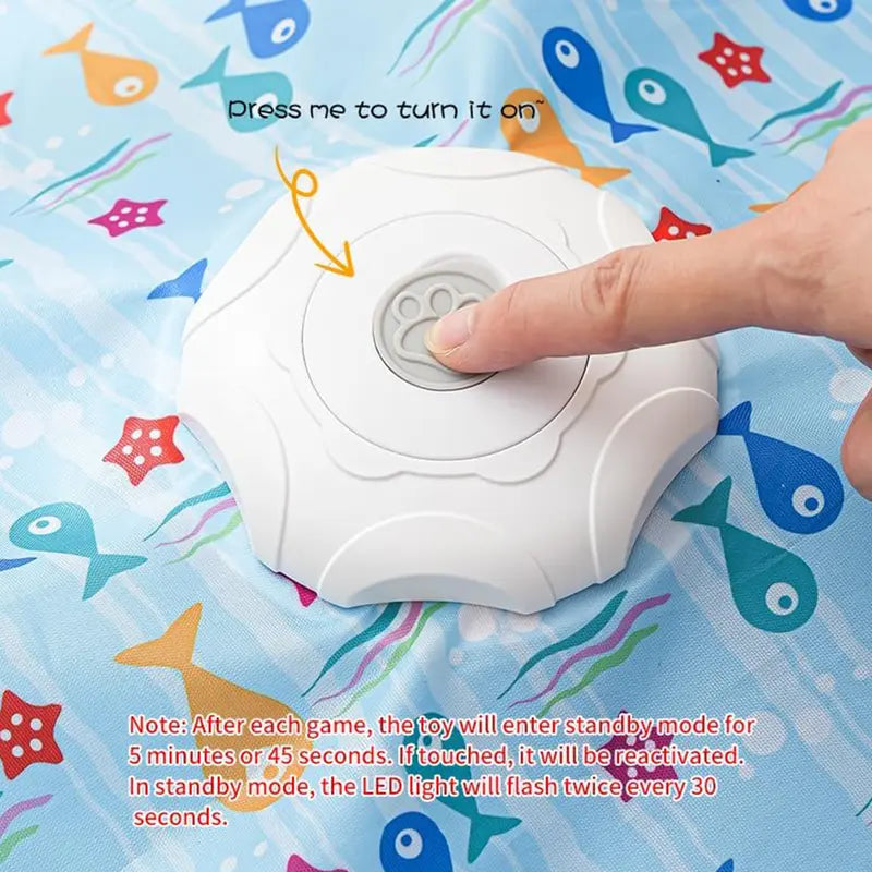 Interactive Hide & Seek Cat Toy — 360° Rotating Feather, Bird Sounds, 3 Modes, USB-C