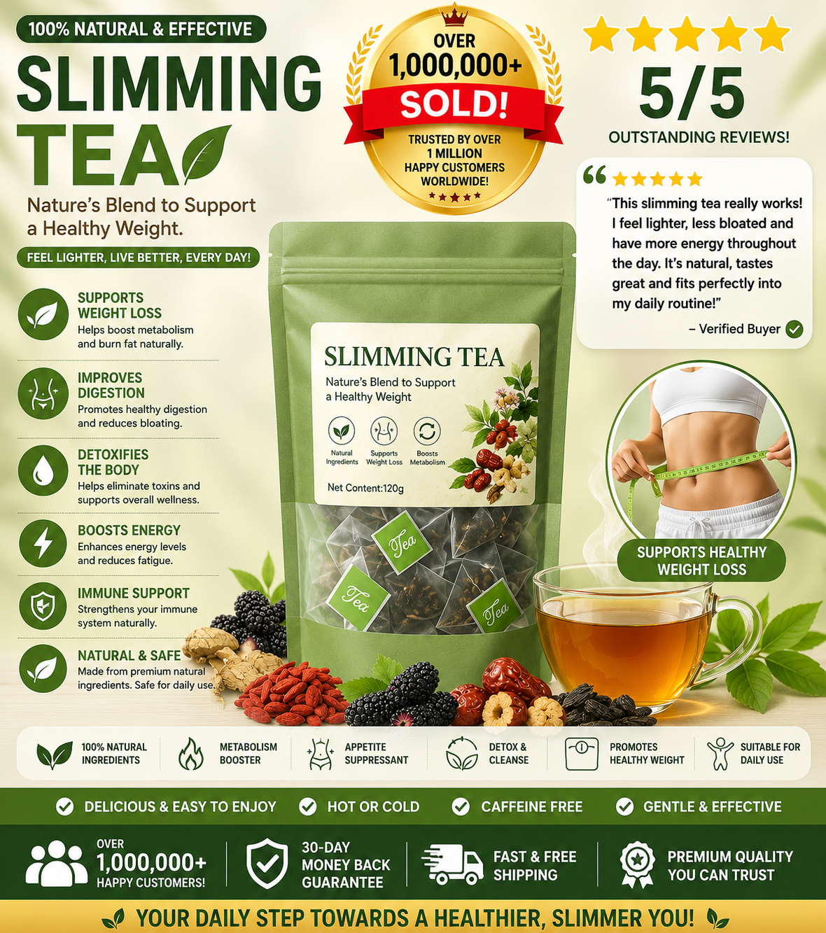 Slimming Tea — Natural Weight Management Herbal Tea | 30 Tea Bags