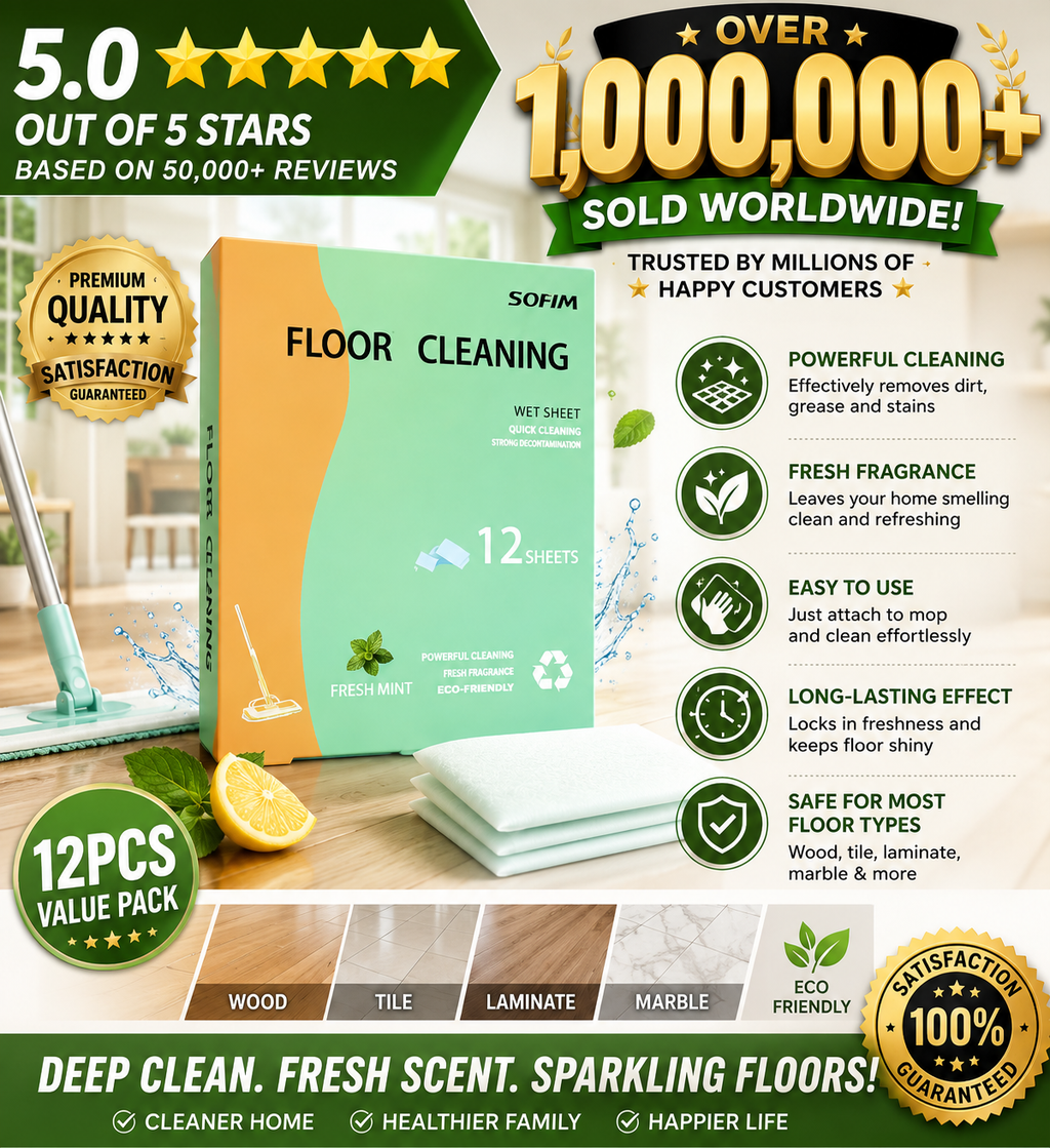 SOPAMI Floor Cleaning Tablets — Eco-Safe, No Residue, Lemon & Mint | 12/24 Pack