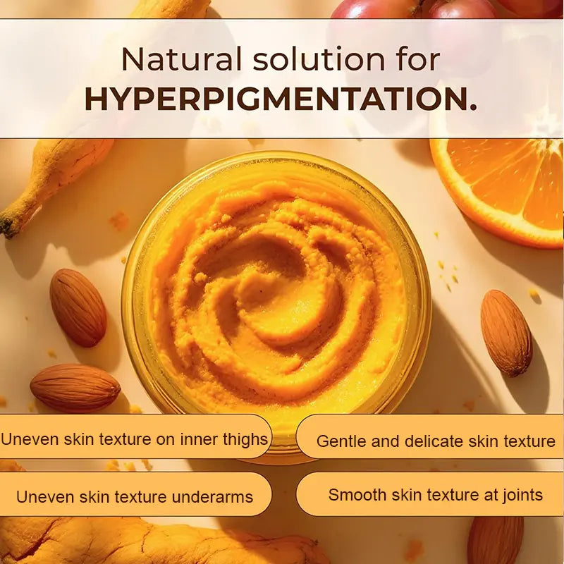 Amococo Turmeric Lemon Body Glow Scrub – Natural Solution for Hyperpigmentation | Exfoliating & Moisturizing | Fine Grain, Deep Clean, Turmeric