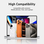 MOJUE 240W Invisible Stand Fast Charging Cable, USB-C to USB-C Flat Cable 90° Angled (4.9FT) — iPhone 15/16/17 & Samsung Compatible