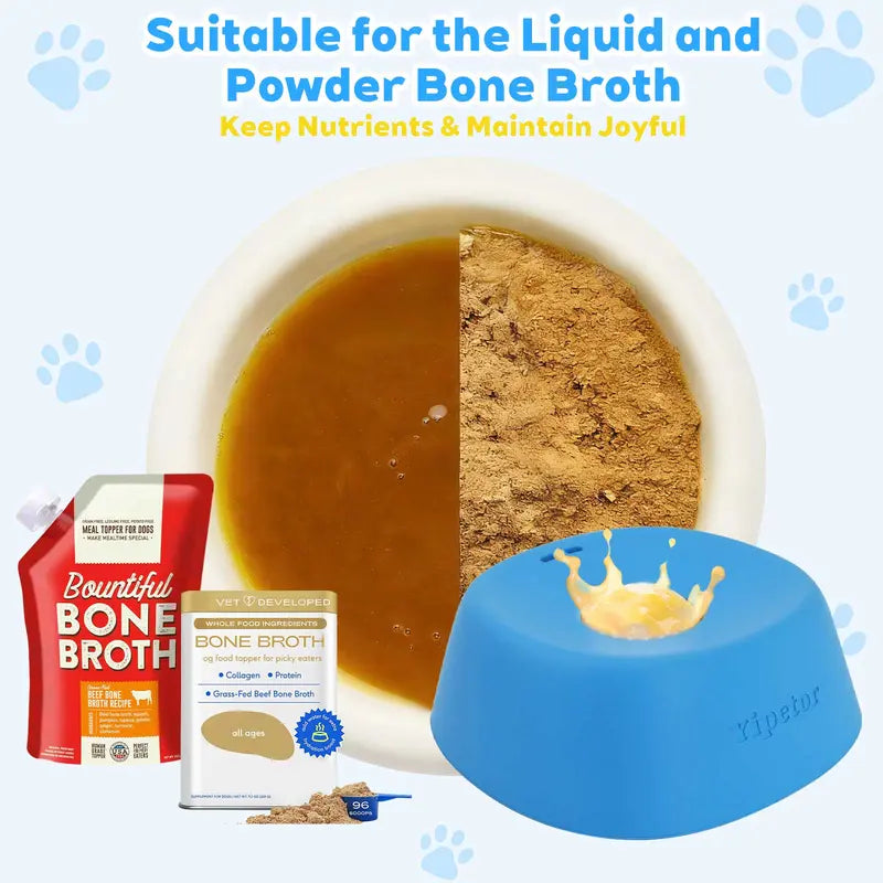 Yipetor Slow Feeder Dog Bowl – Built-In Rolling Ball, No-Spill Liquid Treat & Bone Broth Lick Bowl | All Breeds