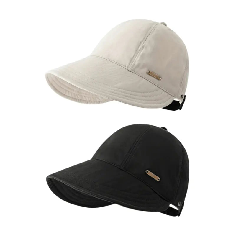 1/2/4 Pack Women's Wide Brim Sun Visor Hat - UPF 50+ Open Top Cap for Ponytails, Golf, and Beach