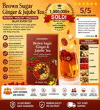 Juguangde Brown Sugar Ginger & Jujube Tea – Natural Healthy Delicious, No Boiling Needed, 5 Premium Ingredients| Caffeine-Free