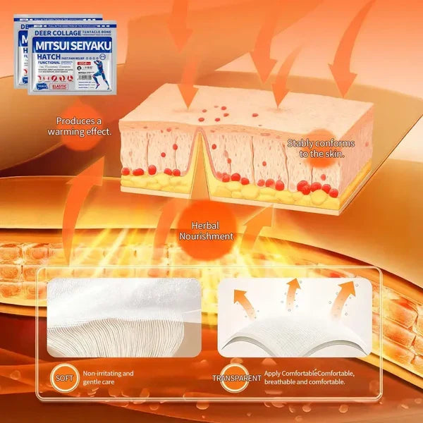 Far Infrared Thermal Bone Pain Relief Patches – Deer Collagen + Tentacle Bone, Natural Plant Extracts