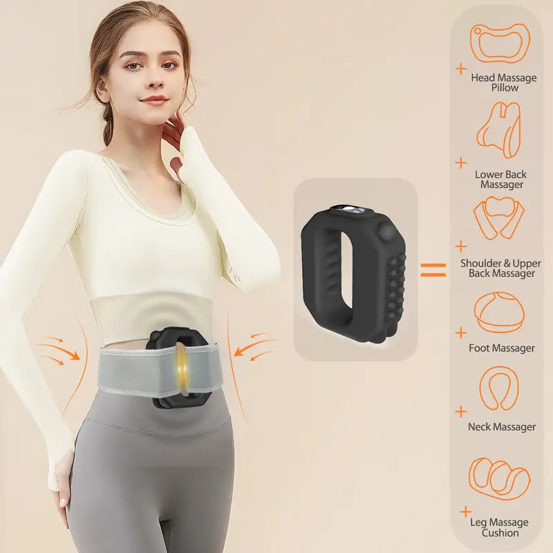 ADDWIN Fascia Ring R10 Mini Muscle Recovery Massager, Adjustable Strap Fits Up to 55in Waist, Cordless & Rechargeable, for Waist & Back