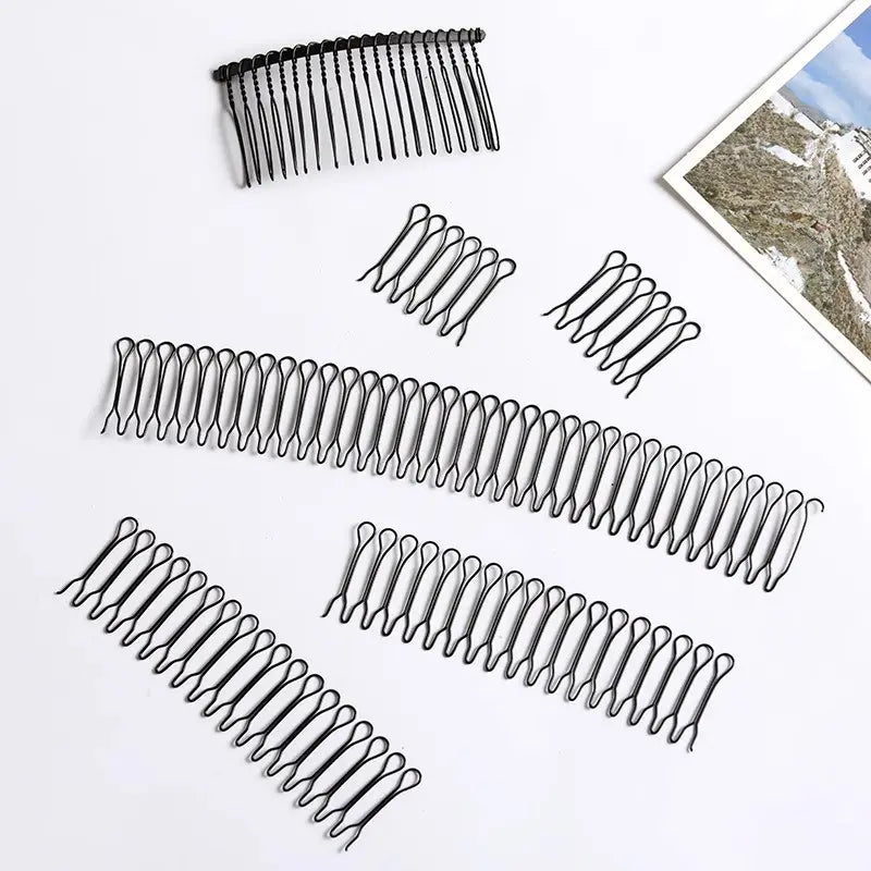 U Shape Hair Finishing Fixer Comb Set (3 Pieces) – Stretchable Flyaway Hair Pins with Wavy Spring Design