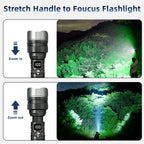 2-in-1 Strong Flashlight (Power Bank), Digital display ofpower, Rechargeable, Zoomable,, X4Waterproof,Adjustable Brightness Flash Light for Outdoor, Emergency,Camping Accessories, Black DealsForYouDays outdoorfun